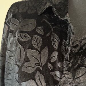 Mens Black Floral Button Down Dress Shirt